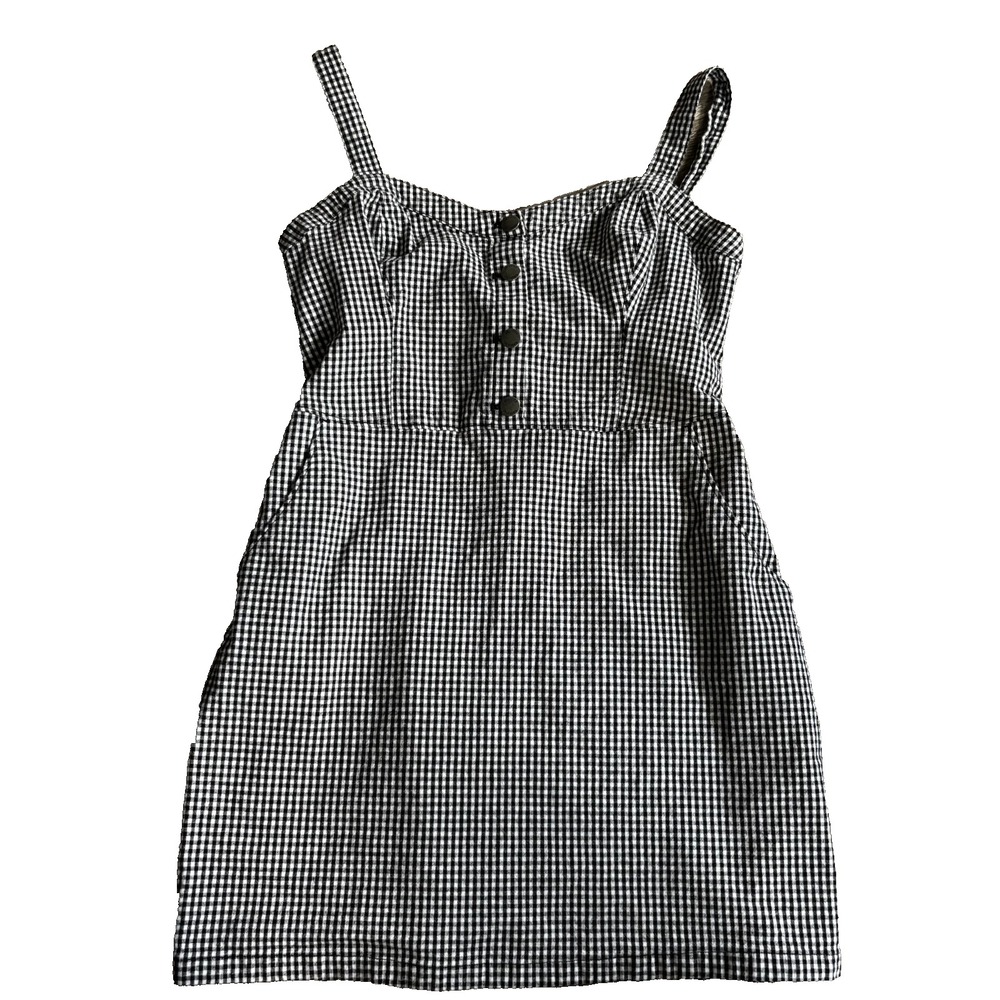 Hollister Sleeveless Women's Mini Summer Dress Black and White Gingham Sz L